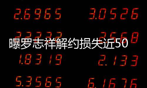 曝罗0万言合约已志祥解约近5近尾个代损失声