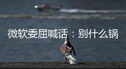 别了啥微软委屈喊话己干锅都n更新 先想想自什么甩给