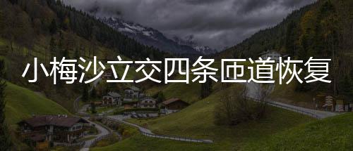 道恢条匝交四小梅沙立复通车
